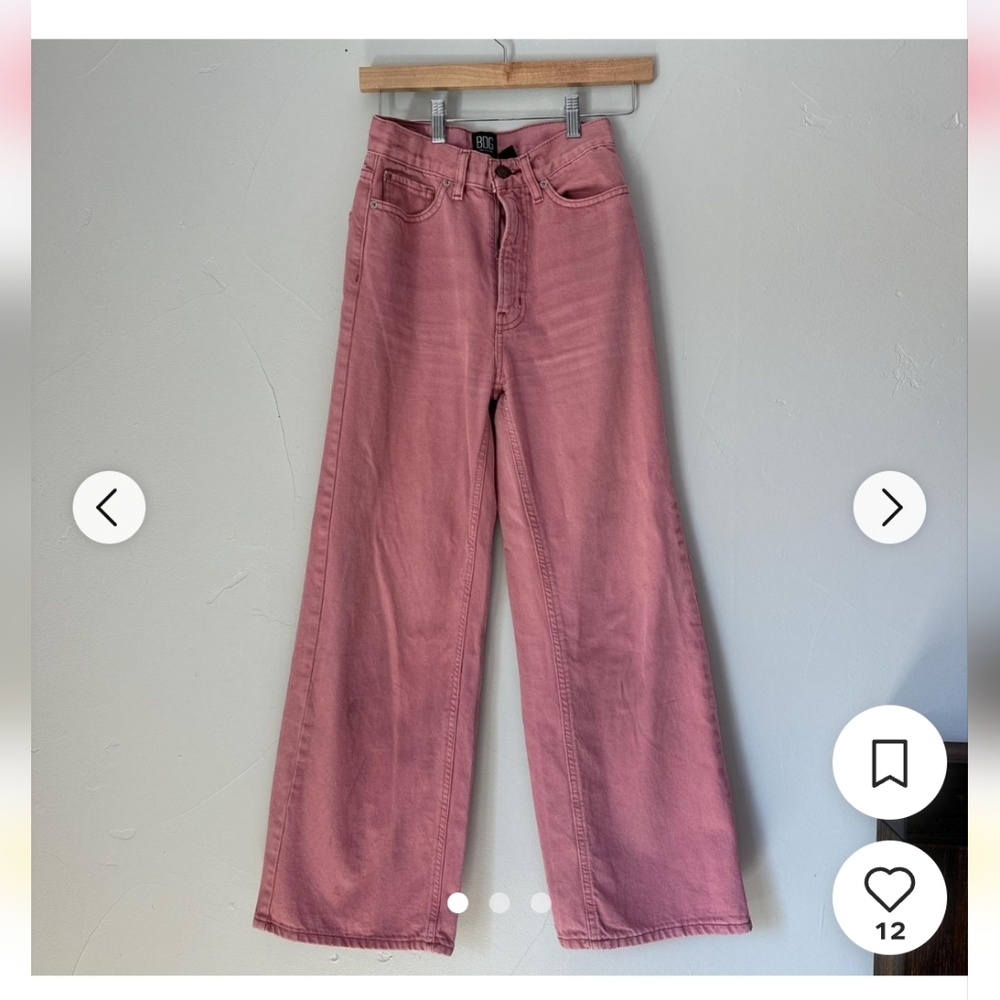 BDG Pink Flare Wide-Leg Jeans
